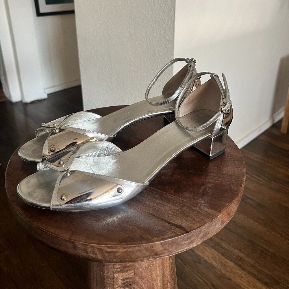 Silver Gucci heels